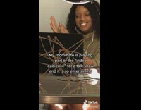 Roommate plays video audience on zoom