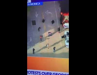 People take picture car on fire street Part 1