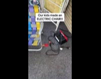 Kids made homemade electric chair