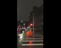 Balloon balloons decoration on crosswalk street night