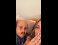 Mother use Steve Harvey face filter on kid