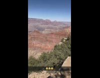 Guy kicks ball into canyon rocks tree
