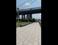 Collab winy - Woman green bikini sunbathe at park bridge