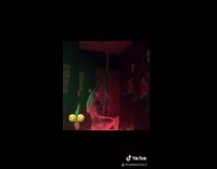 Girl swings on and breaks metal pole 