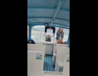 Woman denim jacket shades take selfies on boat