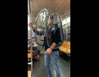 Grey plastic hamper barrier guy subway pt. 2
