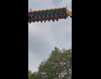 Wig falls off person riding amusement park ride