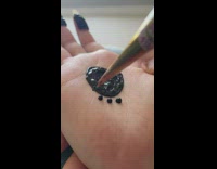 Husband does henna on wifes hand for first time 