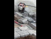 Concrete grinder tool left activated on street