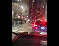 Driver Zooms on Stuck Car on Blockade